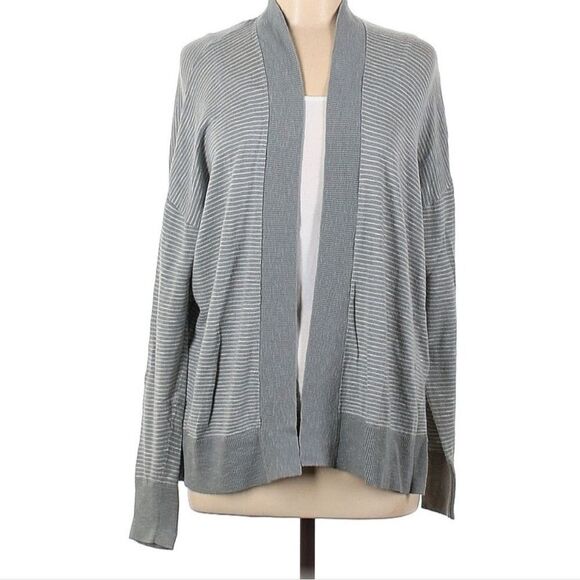 Gap Cardigan xs long sleeve duster layer long sleeve top stripe womens gray top - Picture 7 of 13